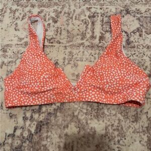 Orange and White Women's Bikini Top